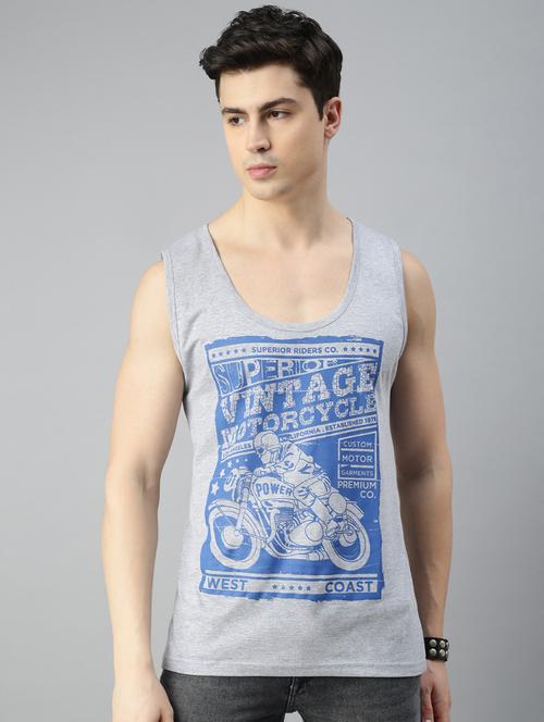 men front graphic printed sleeveless t-shirt - 20520711 - Very Small Image - 1
