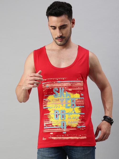 men front graphic printed sleeveless t-shirt - 20520772 - Very Small Image - 1