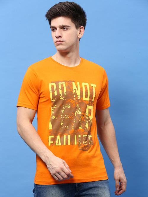 men round neck front print t-shirt - 20520937 - Very Small Image - 1