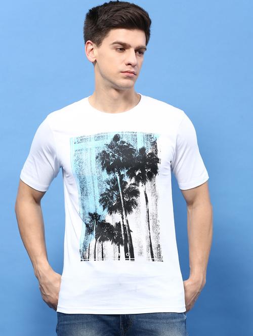men round neck front print t-shirt - 20520947 - Very Small Image - 1