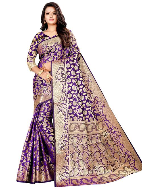 women's self design purple colored saree - 20521639 - Very Small Image - 1