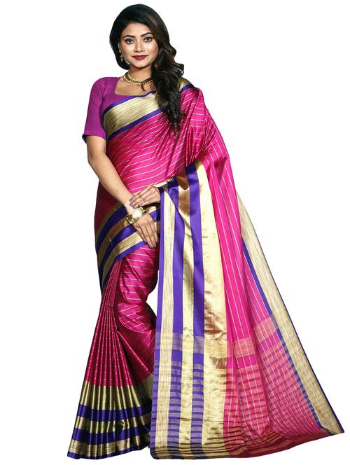 women's stripes pink colored saree - 20521704 - Very Small Image - 1