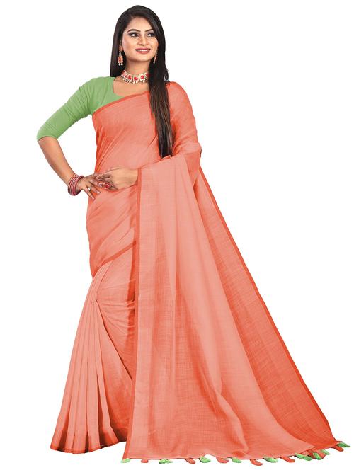women's self design orange colored saree - 20521747 - Very Small Image - 1