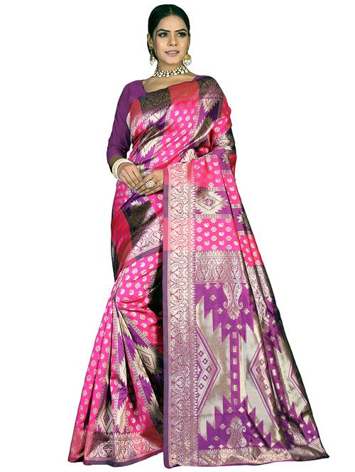 women's banarasi saree with blouse - 20521847 - Very Small Image - 1