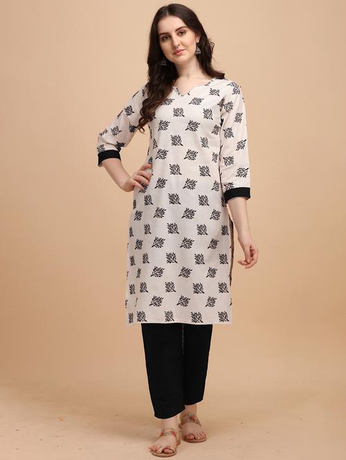 black printed kurta pant set - 20521997 - Very Small Image - 1