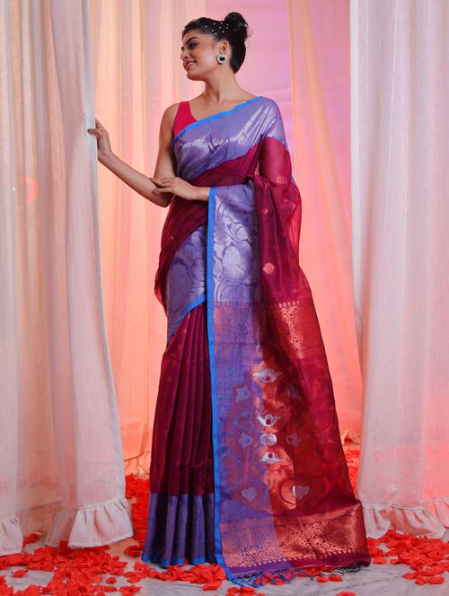 women's self design purple colored saree - 20522134 - Very Small Image - 1