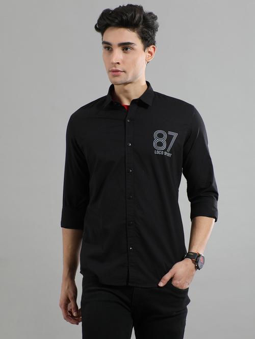 black cotton casual shirt - 20522333 - Very Small Image - 1