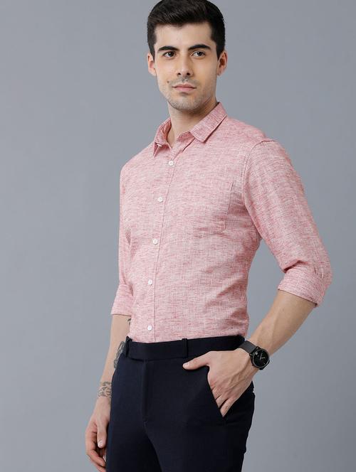pink linen formal shirt - 20522368 - Very Small Image - 1