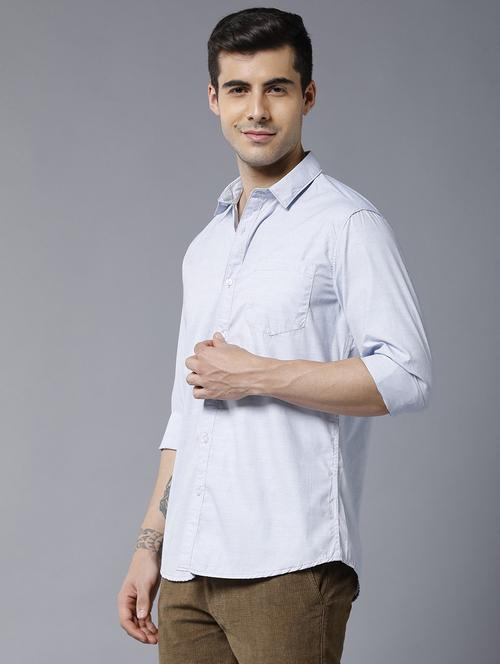 light blue solid casual shirt - 20522375 - Very Small Image - 1