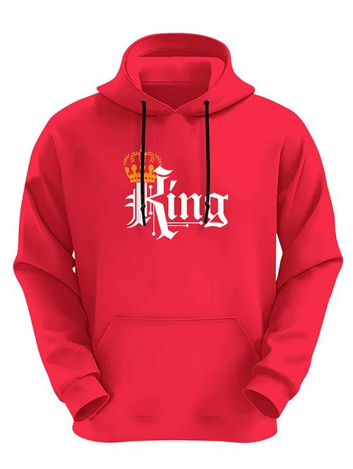 red fleece chest print sweatshirt - 20522764 - Very Small Image - 1