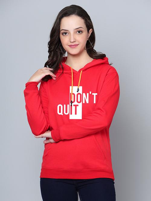 red fleece chest print sweatshirt - 20523183 - Very Small Image - 1
