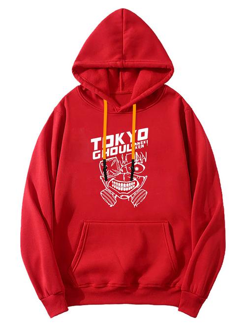 red fleece chest print sweatshirt - 20523934 - Very Small Image - 1