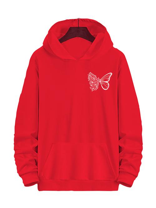red fleece back print sweatshirt - 20524705 - Very Small Image - 1