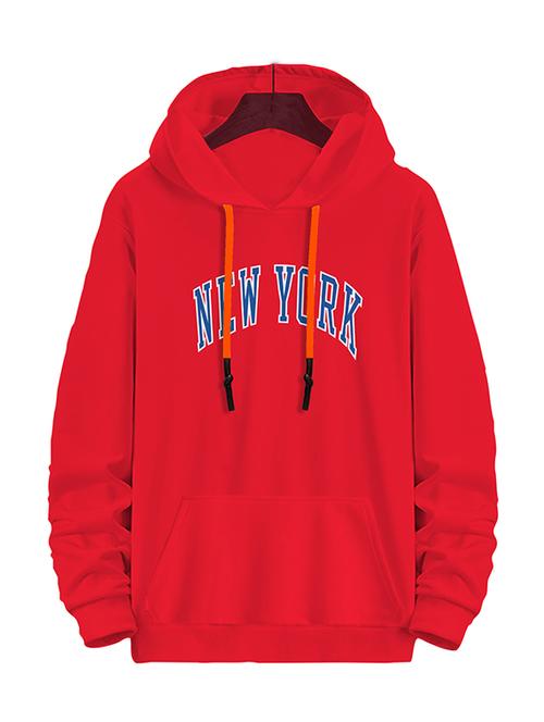 red fleece chest print sweatshirt - 20524823 - Very Small Image - 1