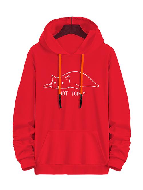 red chest print hooded sweatshirt - 20524829 - Very Small Image - 1