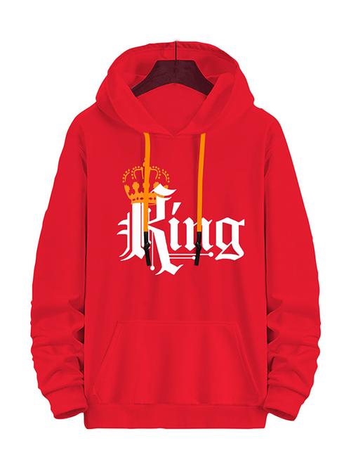 red fleece chest print sweatshirt - 20524943 - Very Small Image - 1