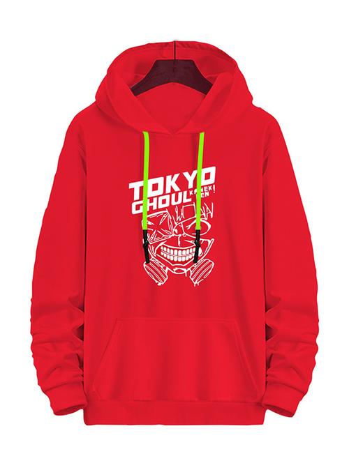 red front print hooded sweatshirt - 20525189 - Very Small Image - 1