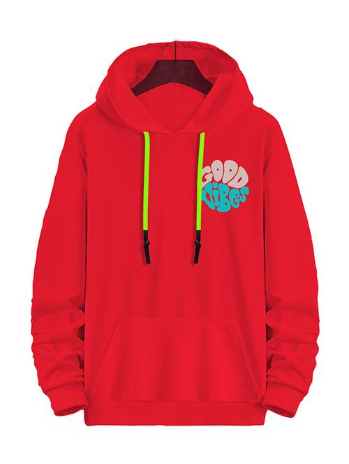 red fleece back print sweatshirt - 20525404 - Very Small Image - 1