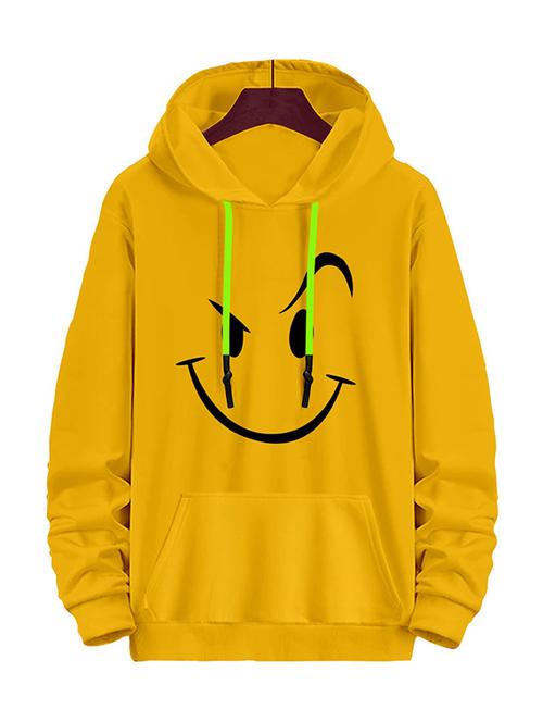 yellow front print hooded sweatshirt - 20525432 - Very Small Image - 1