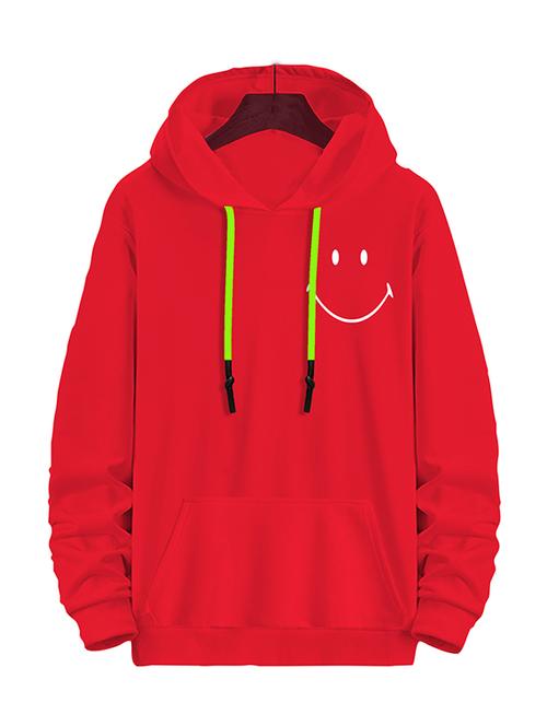 red fleece back print sweatshirt - 20525438 - Very Small Image - 1