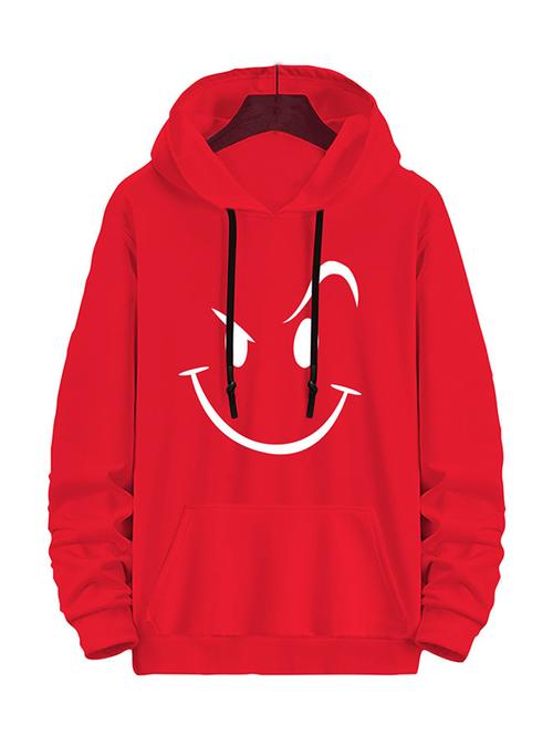 red fleece chest print sweatshirt - 20525735 - Very Small Image - 1