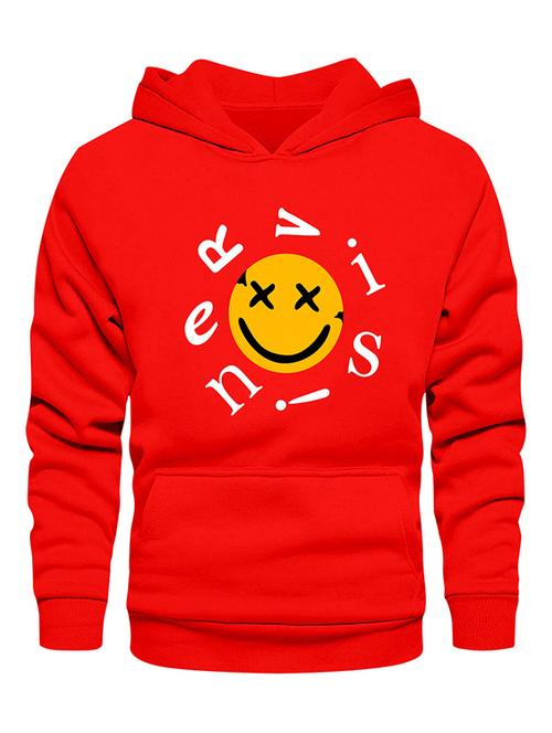 red fleece chest print sweatshirt - 20526479 - Very Small Image - 1