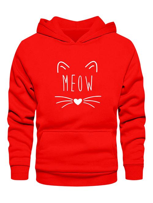 red fleece chest print sweatshirt - 20526500 - Very Small Image - 1