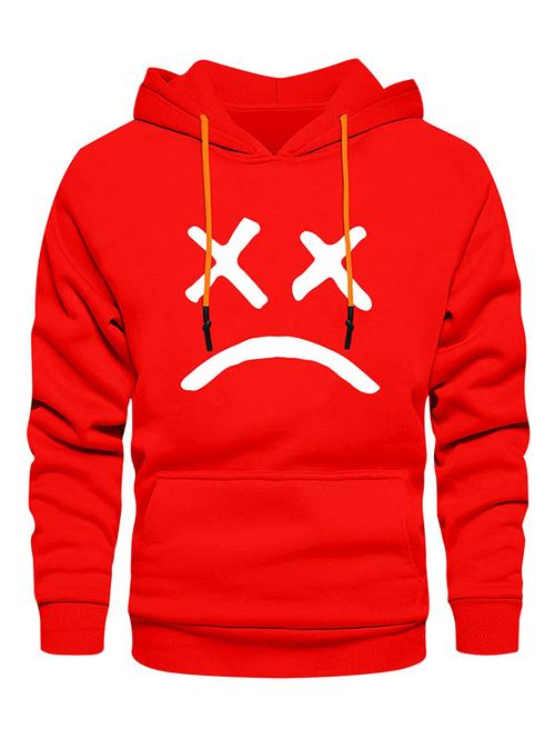 red fleece chest print sweatshirt - 20526687 - Very Small Image - 1