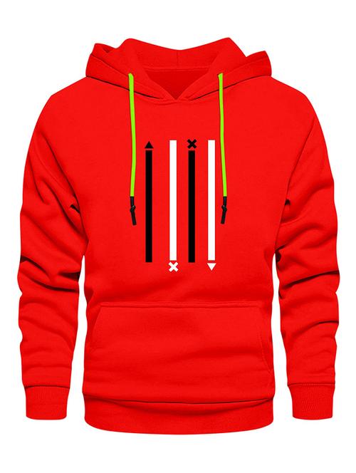 red fleece chest print sweatshirt - 20527314 - Very Small Image - 1
