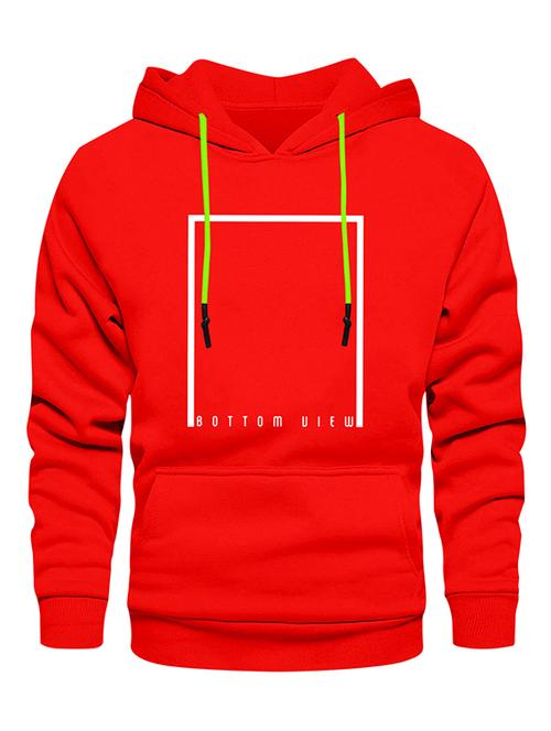 red fleece front print sweatshirt - 20527400 - Very Small Image - 1