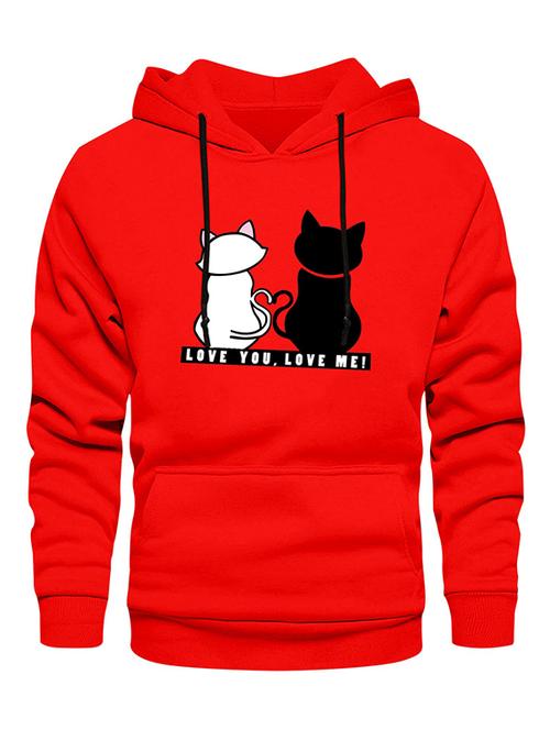 red fleece chest print sweatshirt - 20527578 - Very Small Image - 1