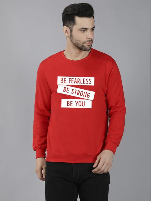 men red fleece regular sweatshirt - 20527905 - Very Small Image - 1
