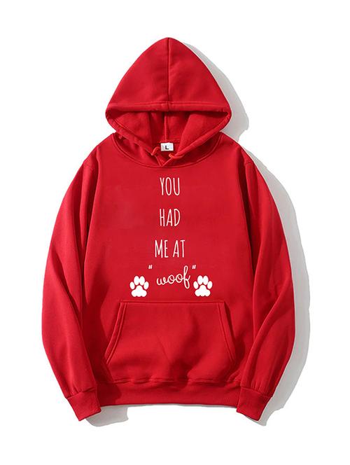 red front print hooded sweatshirt - 20529146 - Very Small Image - 1