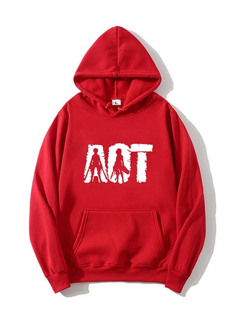 red fleece chest print sweatshirt - 20529196 - Very Small Image - 1