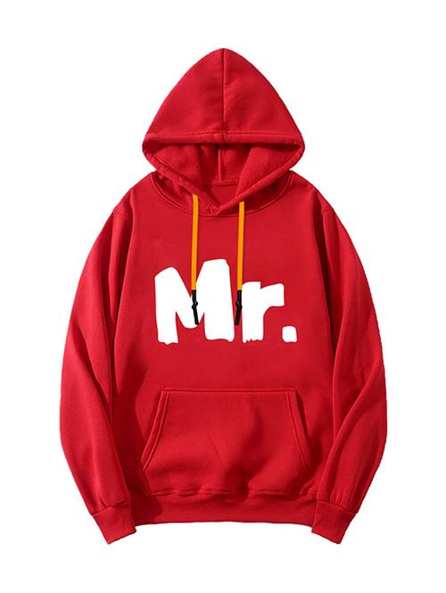 red fleece chest print sweatshirt - 20529383 - Very Small Image - 1