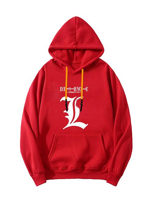red front print hooded sweatshirt - 20529510 - Very Small Image - 1