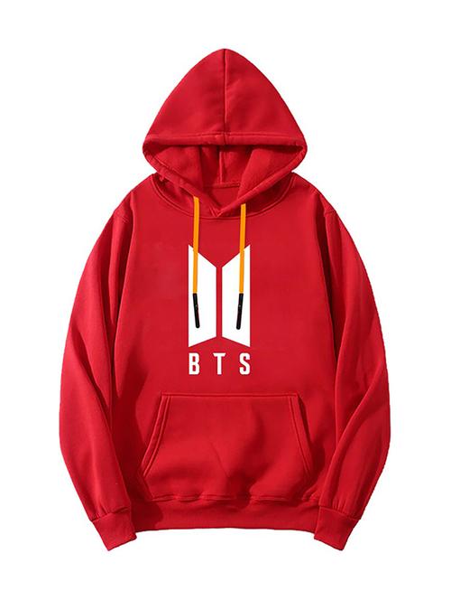 red fleece chest print sweatshirt - 20529526 - Very Small Image - 1