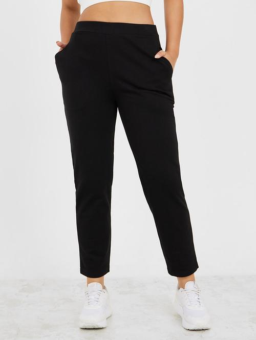 women black cotton track pant - 20533487 - Very Small Image - 1