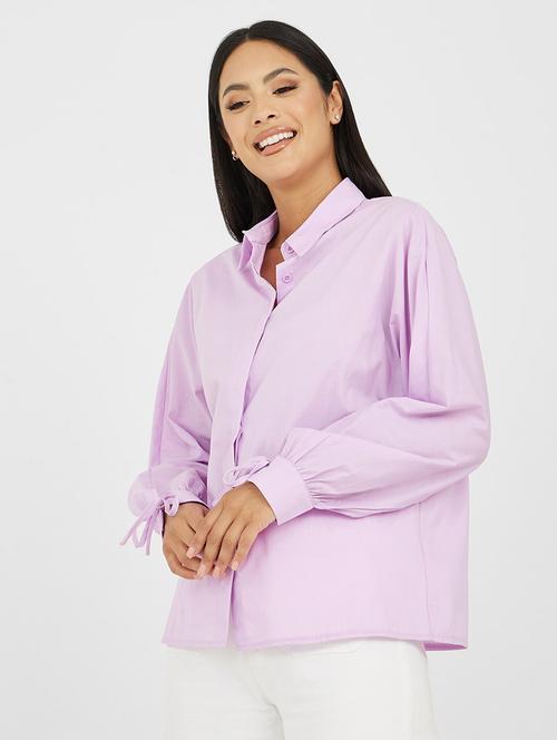 lavender cotton regular shirt - 20533829 - Very Small Image - 1