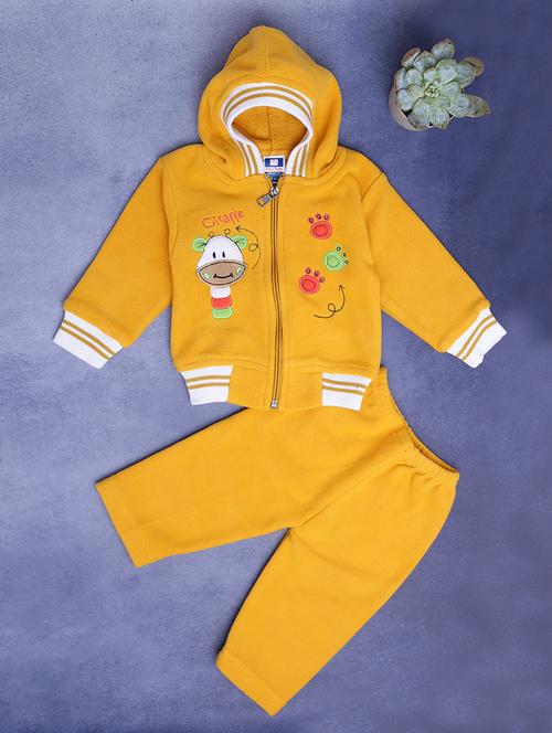 kids embroidery character detailed zipper hoodie & pyjama set - 20534467 - Very Small Image - 1