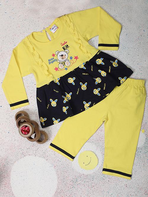 kids printed detailed flared top & trouser set - 20534648 - Very Small Image - 1