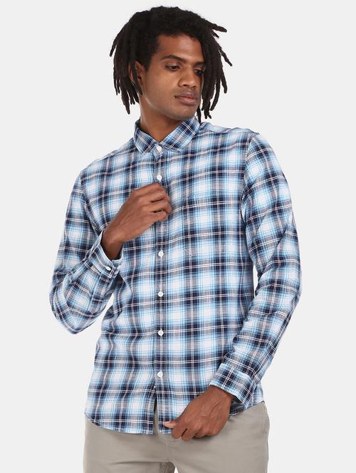 light blue checkered casual shirt - 20535072 - Very Small Image - 1