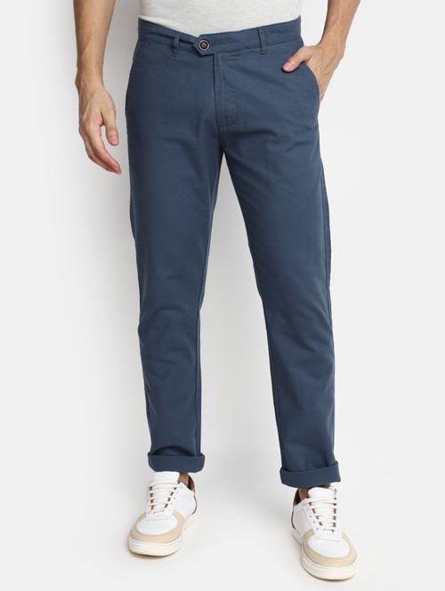 men mid rise solid chinos casual trouser - 20536583 - Very Small Image - 1