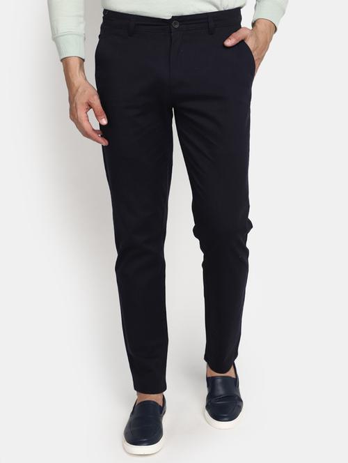 men mid rise solid chinos casual trouser - 20536616 - Very Small Image - 1
