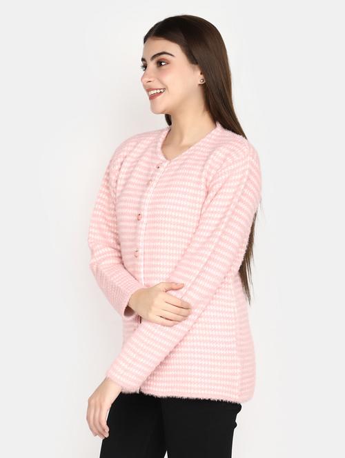 pink acrylic cardigan - 20536690 - Very Small Image - 1