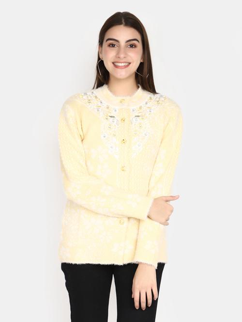 yellow acrylic cardigan - 20536692 - Very Small Image - 1