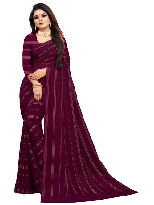 women's stripes purple colored saree - 20536798 - Very Small Image - 1