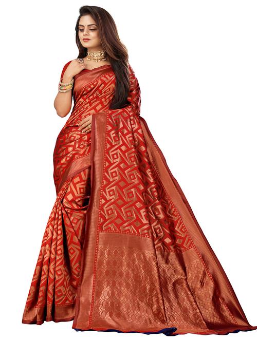 women's banarasi saree with blouse - 20536960 - Very Small Image - 1