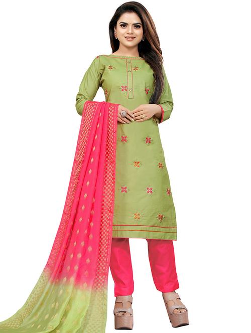 neo mint solid with work unstitched suit - 20537205 - Very Small Image - 1