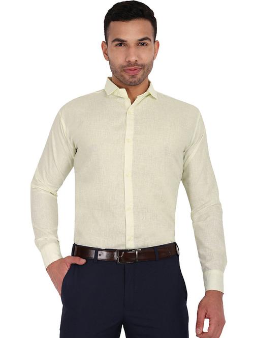 yellow cotton blend formal shirt - 20537244 - Very Small Image - 1